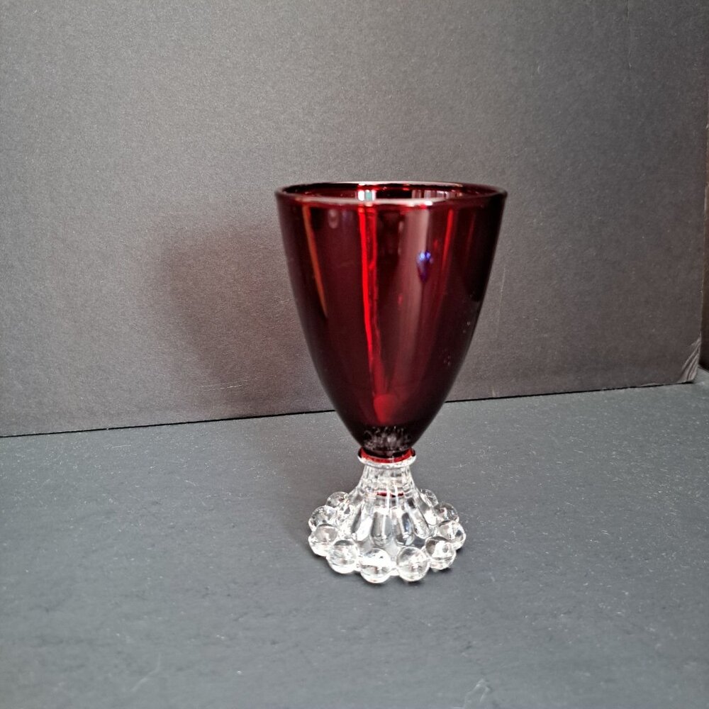 Anchor Hocking Ruby Red Boopie Glass 4.5" Wine Juice Goblet Berwick Vintage USA